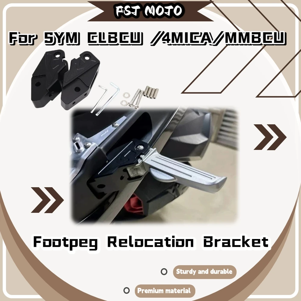 For SYM CLBCU 4MICA MMBCU Footpeg Relocate Bracket Passenger Foot‑Rest Rear‑Shift Support Kit Mod Accessories