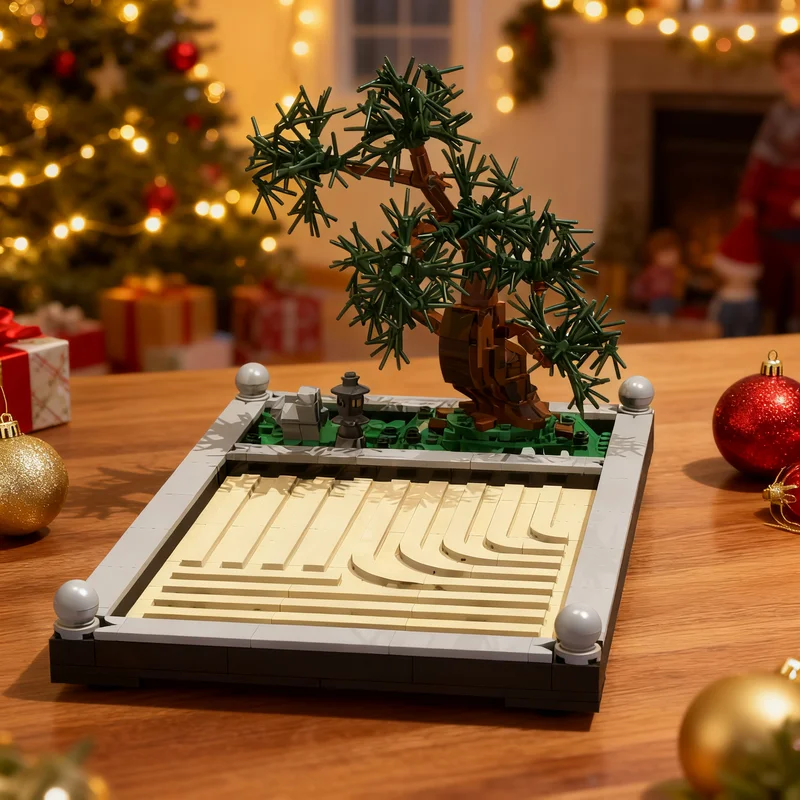 658pcs MOC Botanicals Desktop Zen Garden W Pine Bonsai. Model Building Blocks Construction Christmas Gift Toy Art Assemble DIY