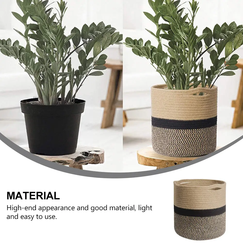 

1pc Round Storage Basket Cotton Rope Home Decor Bins High End Material Large Capacity Multi Purpose Toys Books Snacks Storage