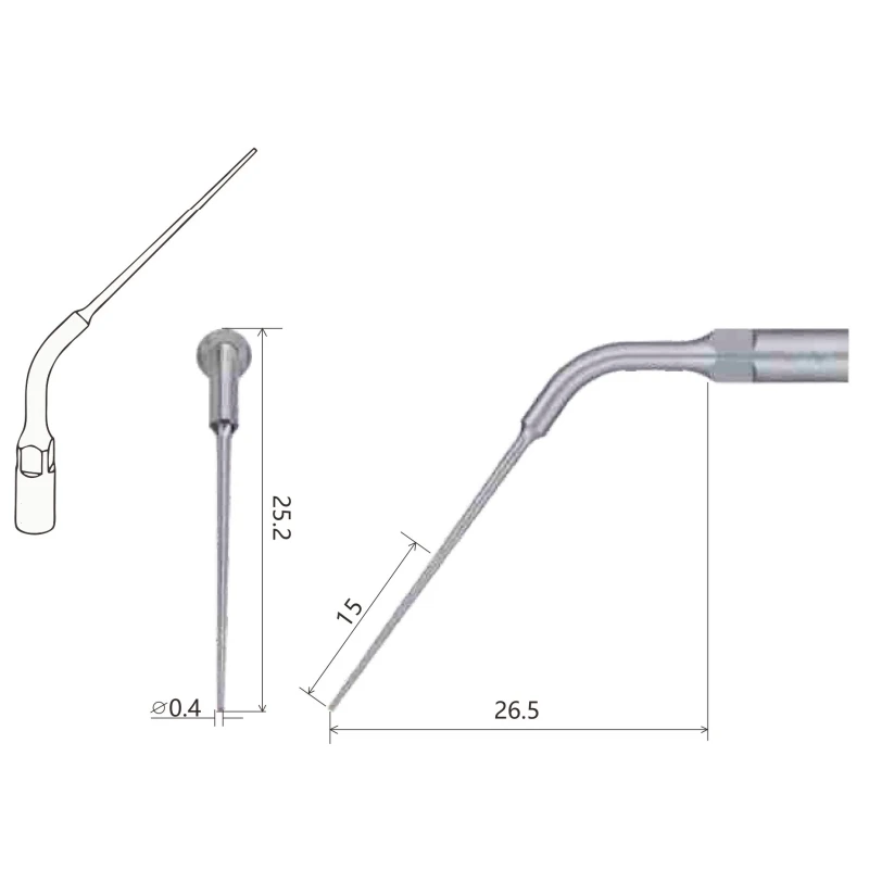 Punta escarificadora ultrasónica ED4, punta de endodoncia para máquina escaladora ultrasónica SATELEC/DTE, herramientas de odontología para la