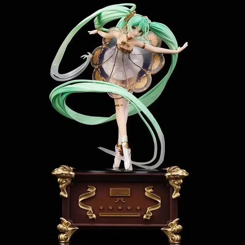 30cm Vocaloid Hatsune Miku 5th Anniversary Symphony Phonograph Miku Pvc Statue Model Collection Doll Decoration Toys Kids Gift