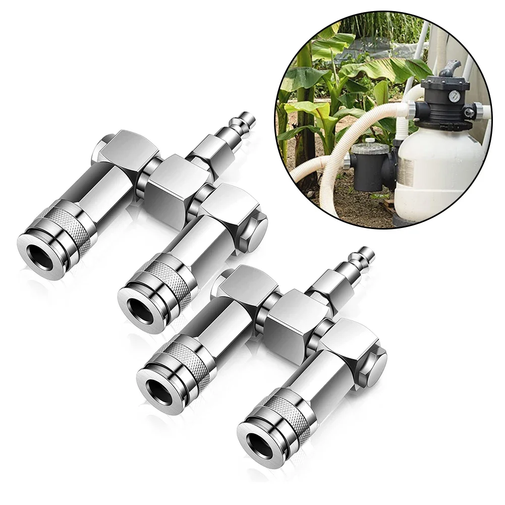 1pc Air Hose Connectors 2 Way Air Hose Splitter Fittings 1/4\'\' NPT Air Compressor Quick Connection For A T I/M Type Plug Coupler