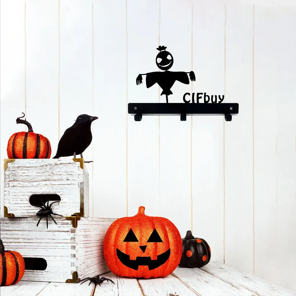 Alluring 1pc Halloween Hook: Horror Scarecrow Decoration for Clothes and Key Hooks. A Fascinating Storage Rack for Halloween.