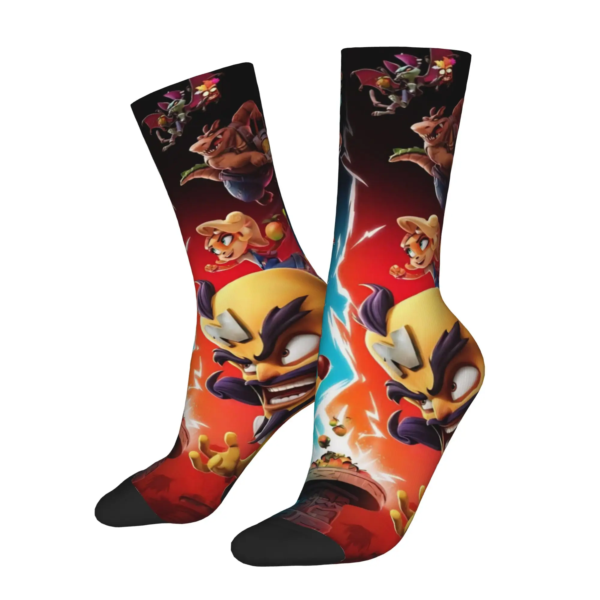 Autumn Winter Fashion Men's Women's Crashed Game Bandicoots  Socks  Non-slip Basketball Socks