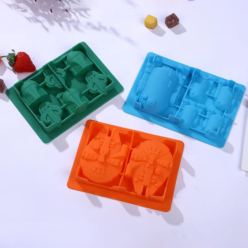 Molde de Silicone Star Wars 2026 para Decoração de Bolos, Chocolate, Doces, Gomas, Sobremesas e Cubos de Gelo - Moldes de Estrelas para Fãs de Star Wars e Robôs