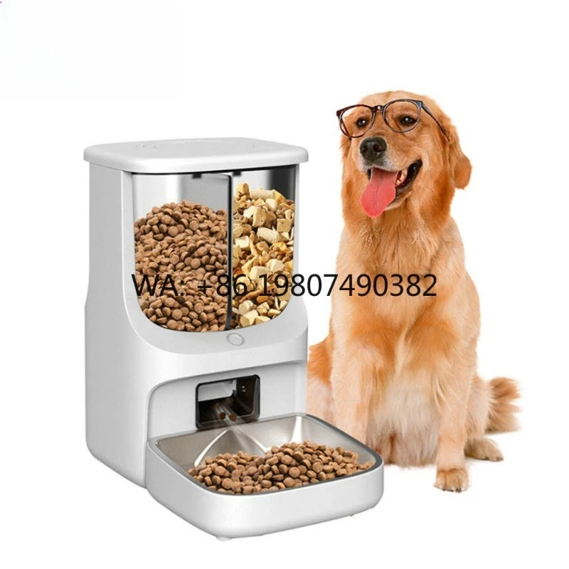5L Smart UV Pet Feeder with WiFi Camera Tuya APP Control Automatic Microchip Bowl for Cats Dogs Timed Quantitative Feeding