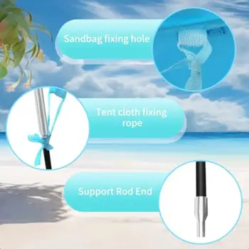 Strandtält Solskydd Strandtält Solskydd Vindsegel Camping Solskydd Bärbart Strandtält Skyddstak Utomhus Strand 10 best sales Beach wind - №6