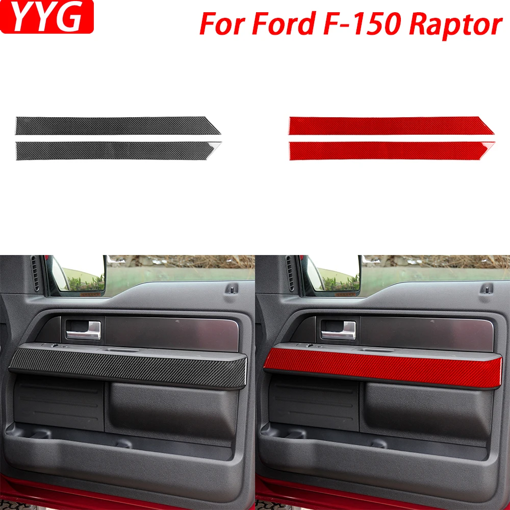 

For Ford F-150 Raptor 2009-2014 Carbon Fiber Front Door Armrest Side Panel Decorative Cover Car Interior Accessories Sticker