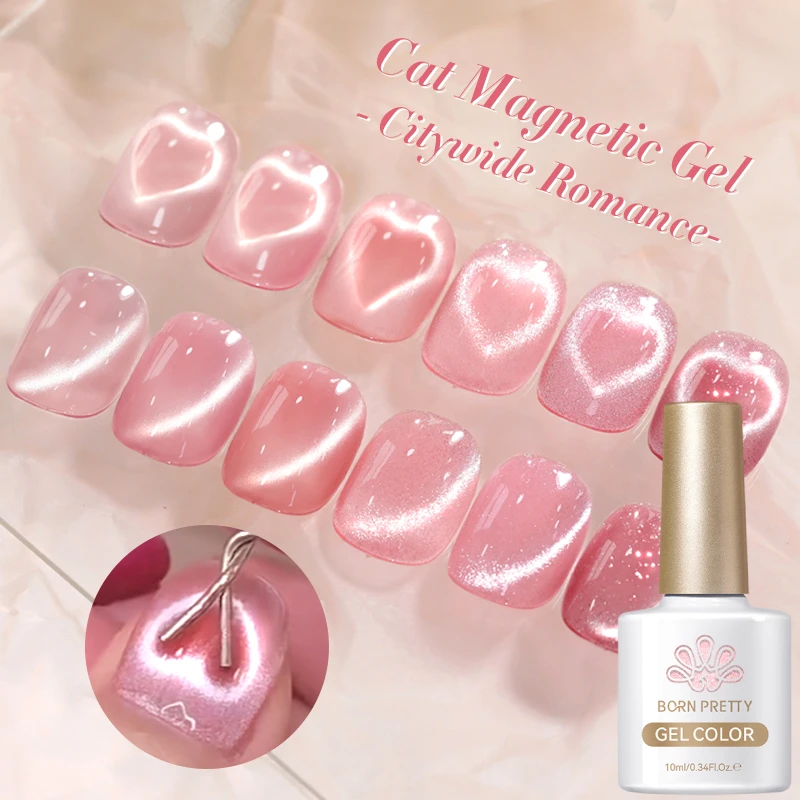 

BORN PRETTY 10ml Romance Heart Cat Magnetic Gel Nail Polish Magnetic Stick With Iron Wire Creating UV LED Soak Off Manicure