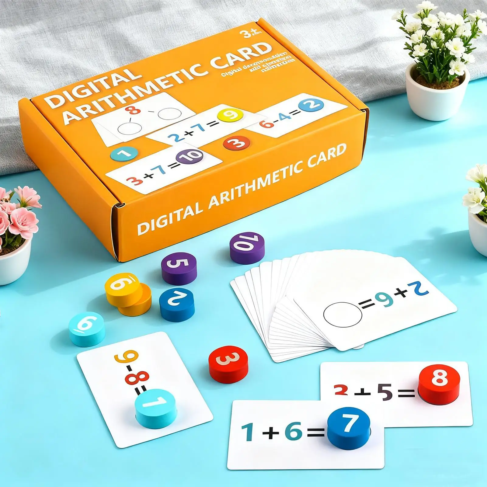 Beren tellen Wiskundige manipulaties met toevoegingskaarten Montessori-speelgoed voor kinderen Peuter Voorschoolse vroeg leren Onderwijs