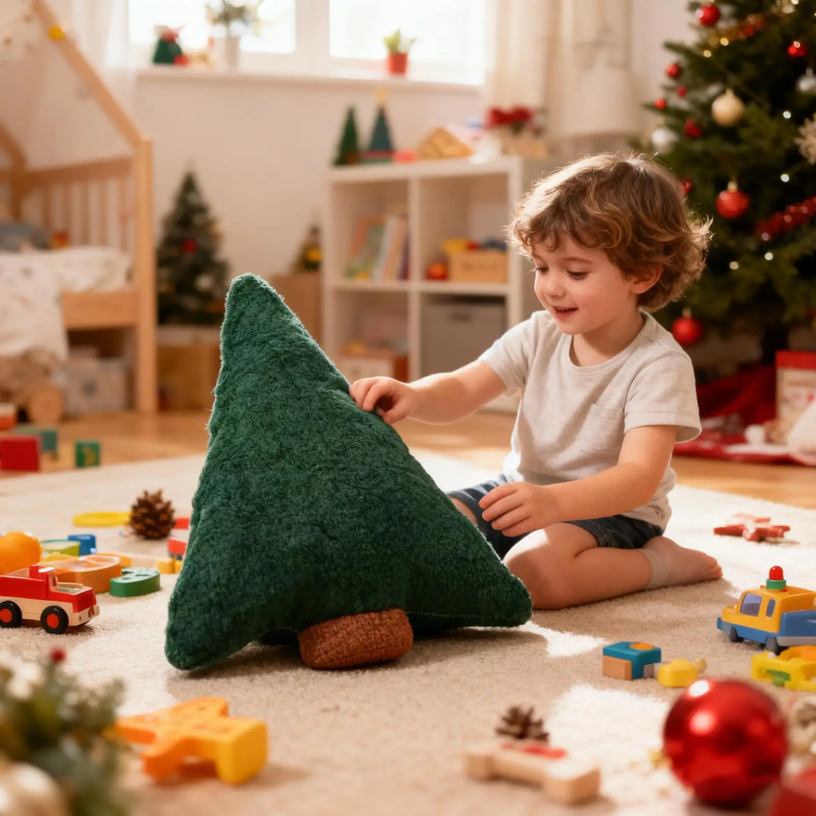 

Christmas Tree Pillow Cute Christmas tree shaped plush filled decorative pillow Vintage Plush Cute Soft Cushion Dolls