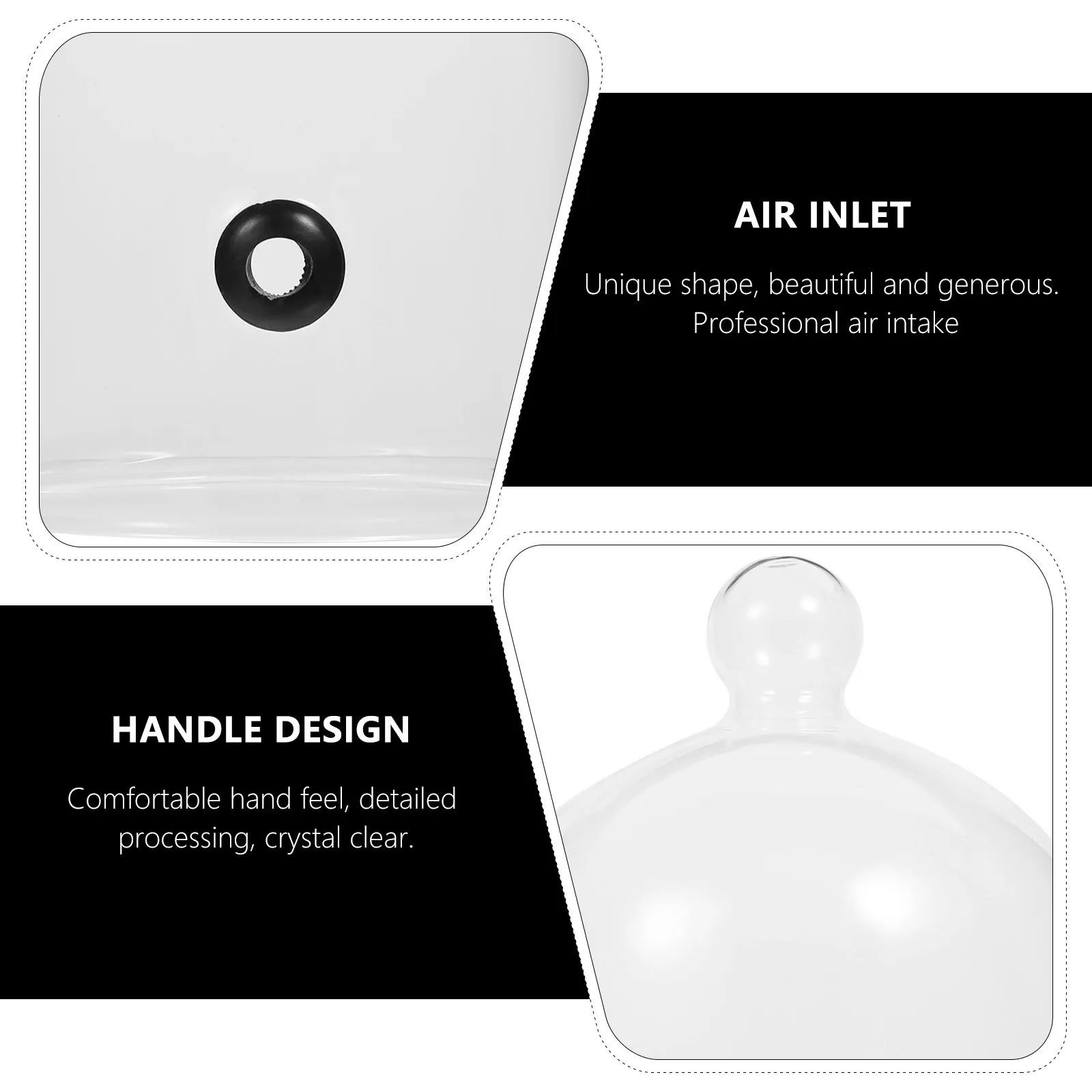 

1Pcs Glass Food Cover Smoke Dome Clear Cake Bread Protector Dust Proof for Home Kitchen Outdoor Use Glass Food Cover