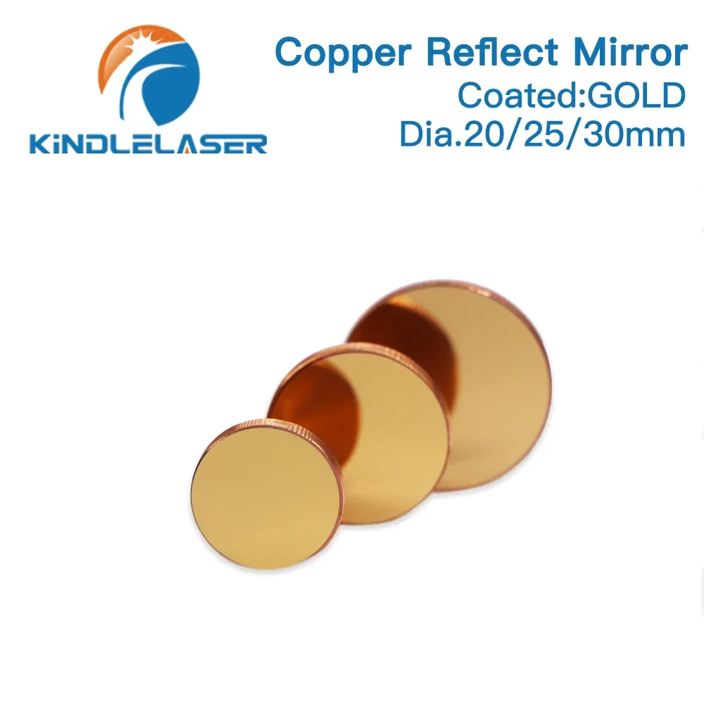 3Pcs KINDLELASER Copper Reflect Mirror Diameter 20 25 30mm 1Pcs Cu Laser Mirror For Co2 Laser Cutting and Engraving Machine