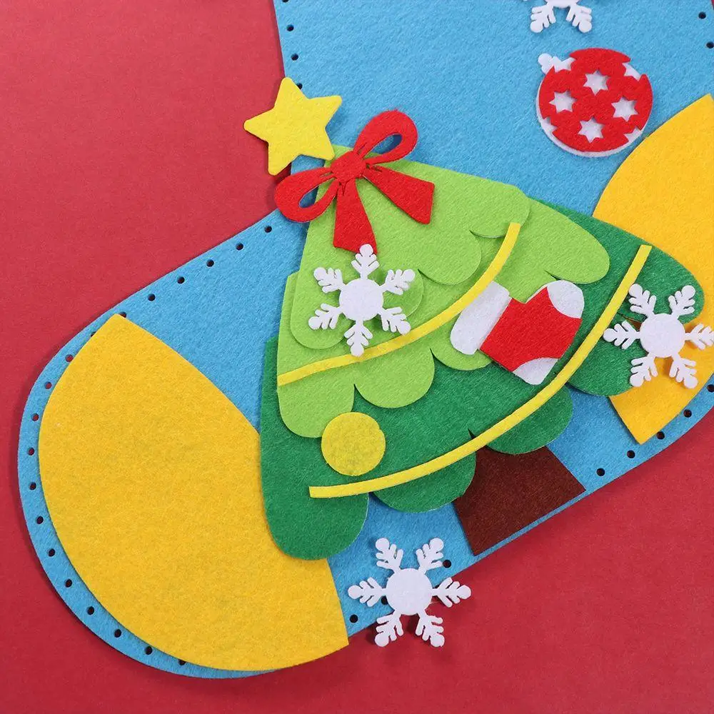 Niet-geweven stof DIY kerstsok Sneeuwpop Huis Decoracion Hangbare kerstsok Kerstman Kerstman