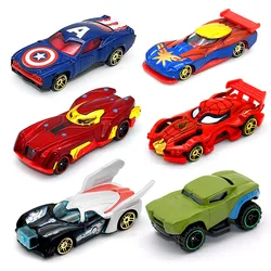 Vingadores Carro Brinquedos para Meninos, Capitão América, Hulk, Homem de Ferro, Estatuetas do Homem-Aranha, Caminhão, Engraçado Pull-back Veículo, Presente