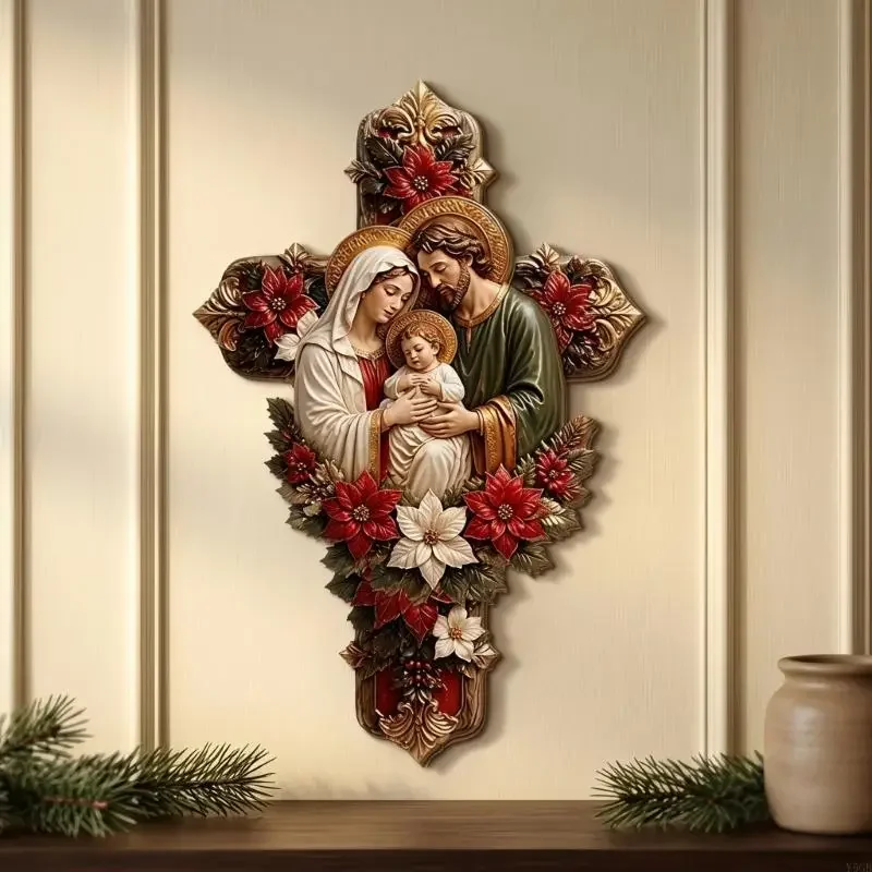 Prayer Corner Crosses Wall Decors, Wooden Christian Home Ornament, Natural Back, 11.81 In Tall Wall Piece Display Y5GB