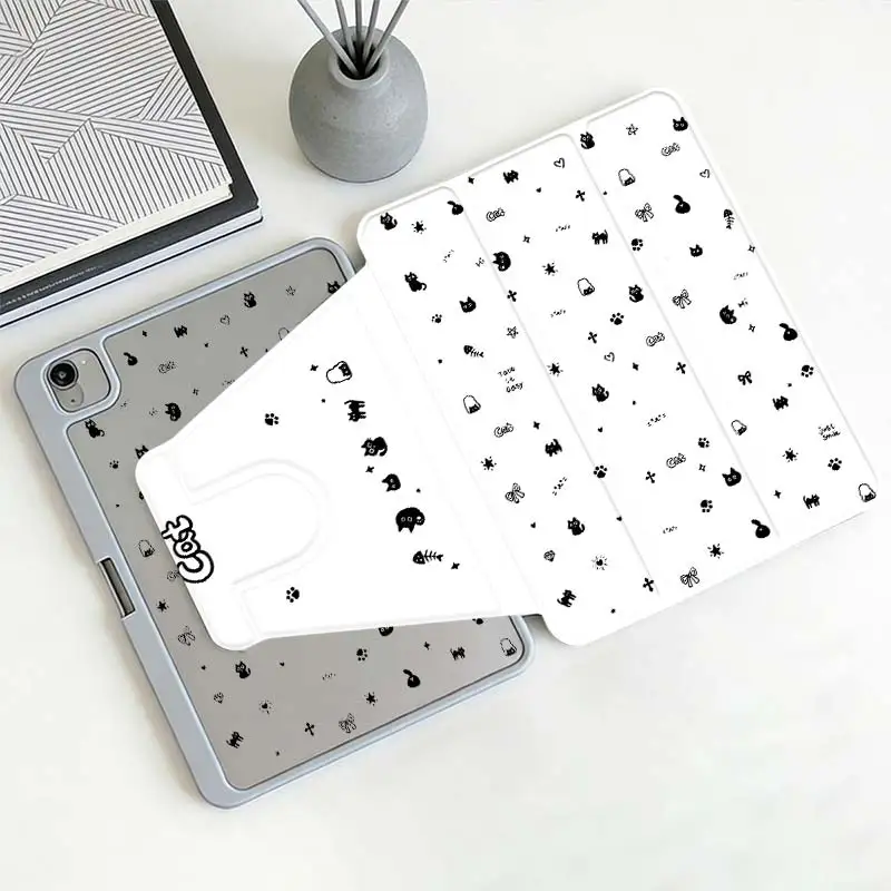 360°Rotatable Tri-Fold Stand Cover For IPad Mini6 8.3 Pro 10.5 Pro11 iPad 10.2 7/8/9 4/5 10.9 10th iPad A16 2025 11 Air11/13