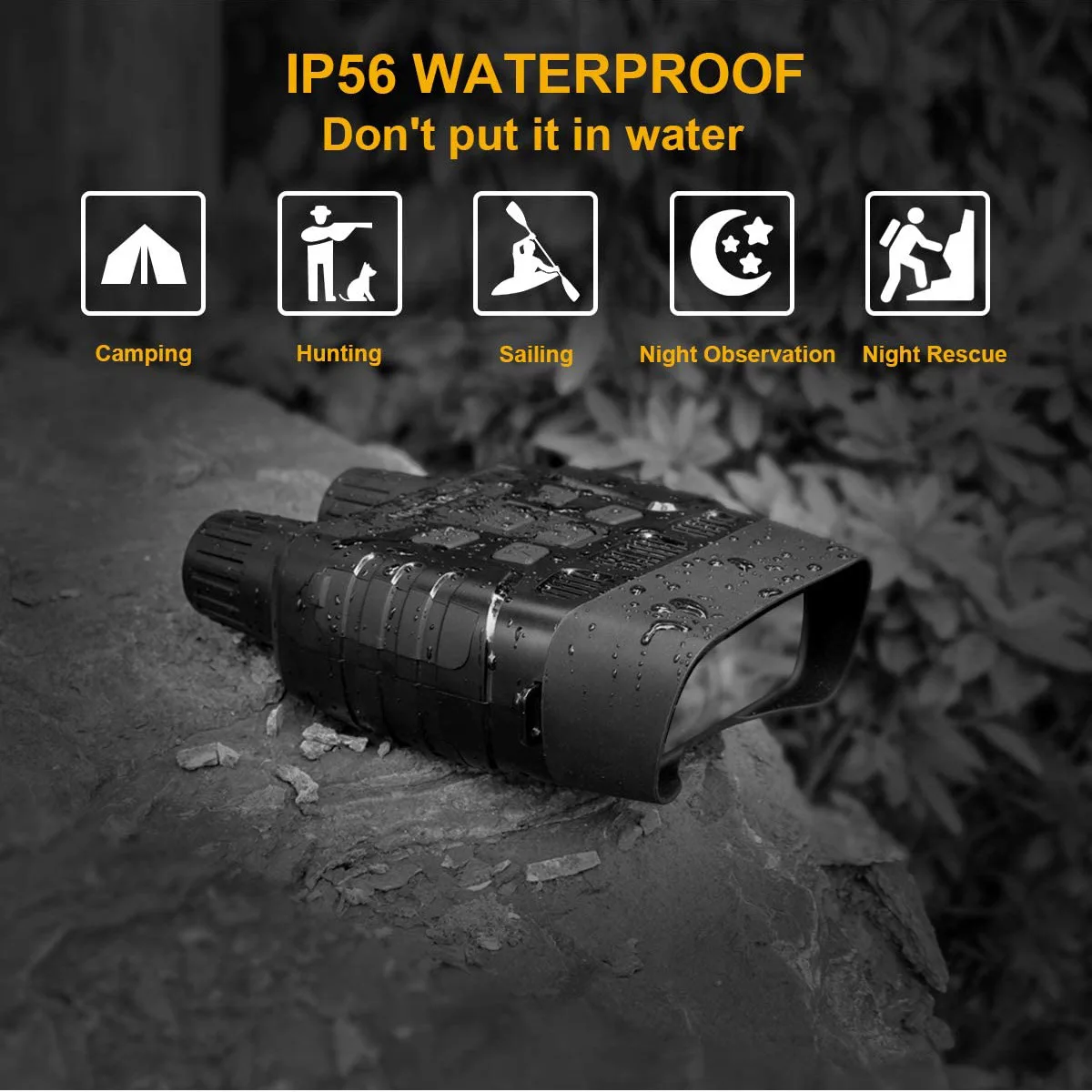 Binocular Digital Night Vision Device, All Black High Definition Infrared Night Vision Telescope Outdoor Reconnaissance Night Vi