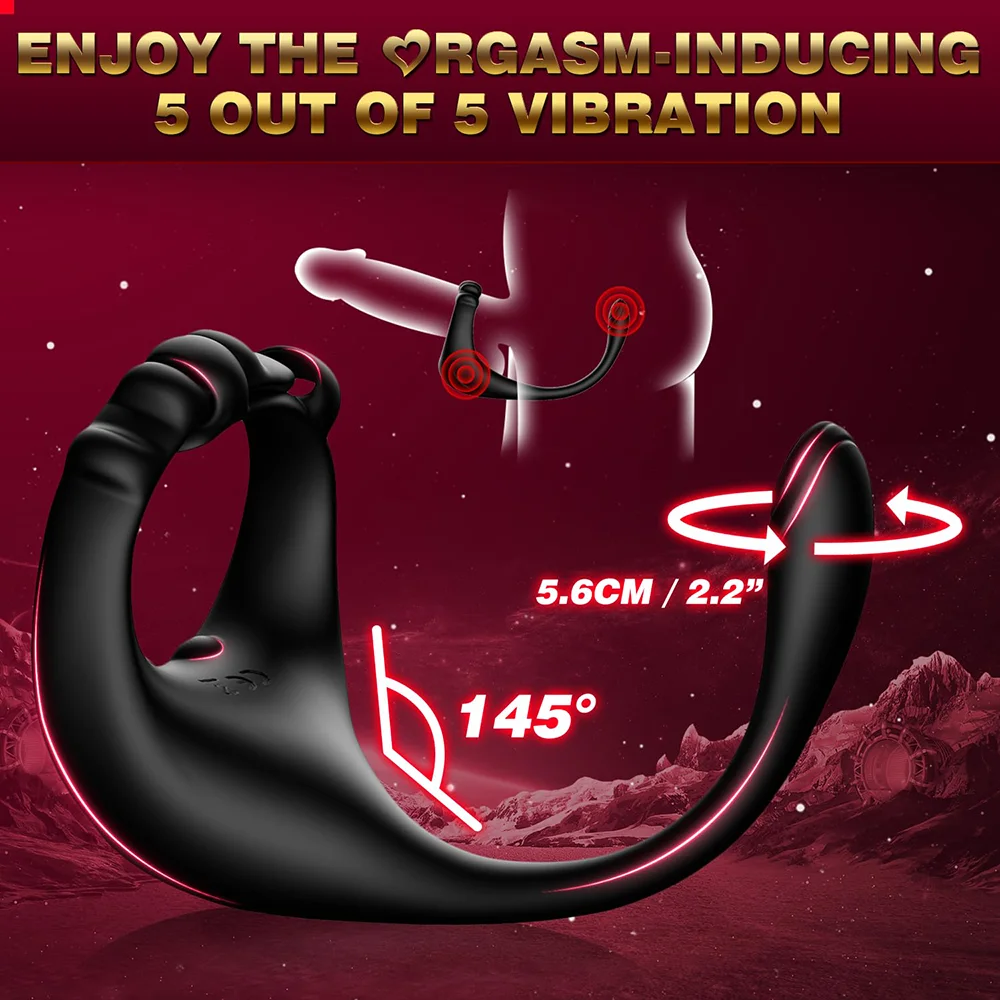 Remote Control Vibrating Cock Ring,Adjustable Delay Ejaculate Penis Rings, 10 Vibration Anal Stimulator,Adults Sex Toys for Men