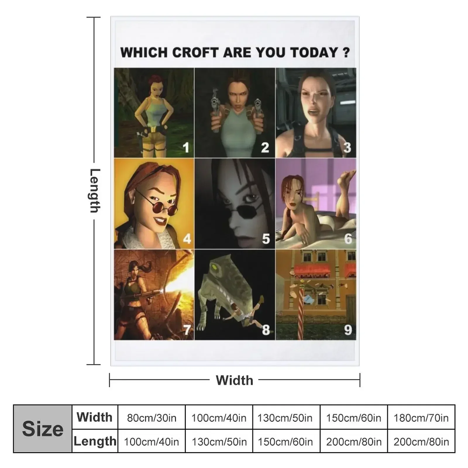 Which Croft are you today? Throw Blanket cosplay anime Multi-Purpose Loose bed plaid Blankets