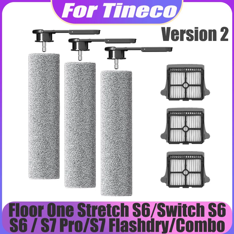 Pour Tineco Floor One Stretch S6 Switch S6 S6 / S7 Pro Version 2 S7 Flashdry Combo aspirateur brosse détachable filtre HEPA