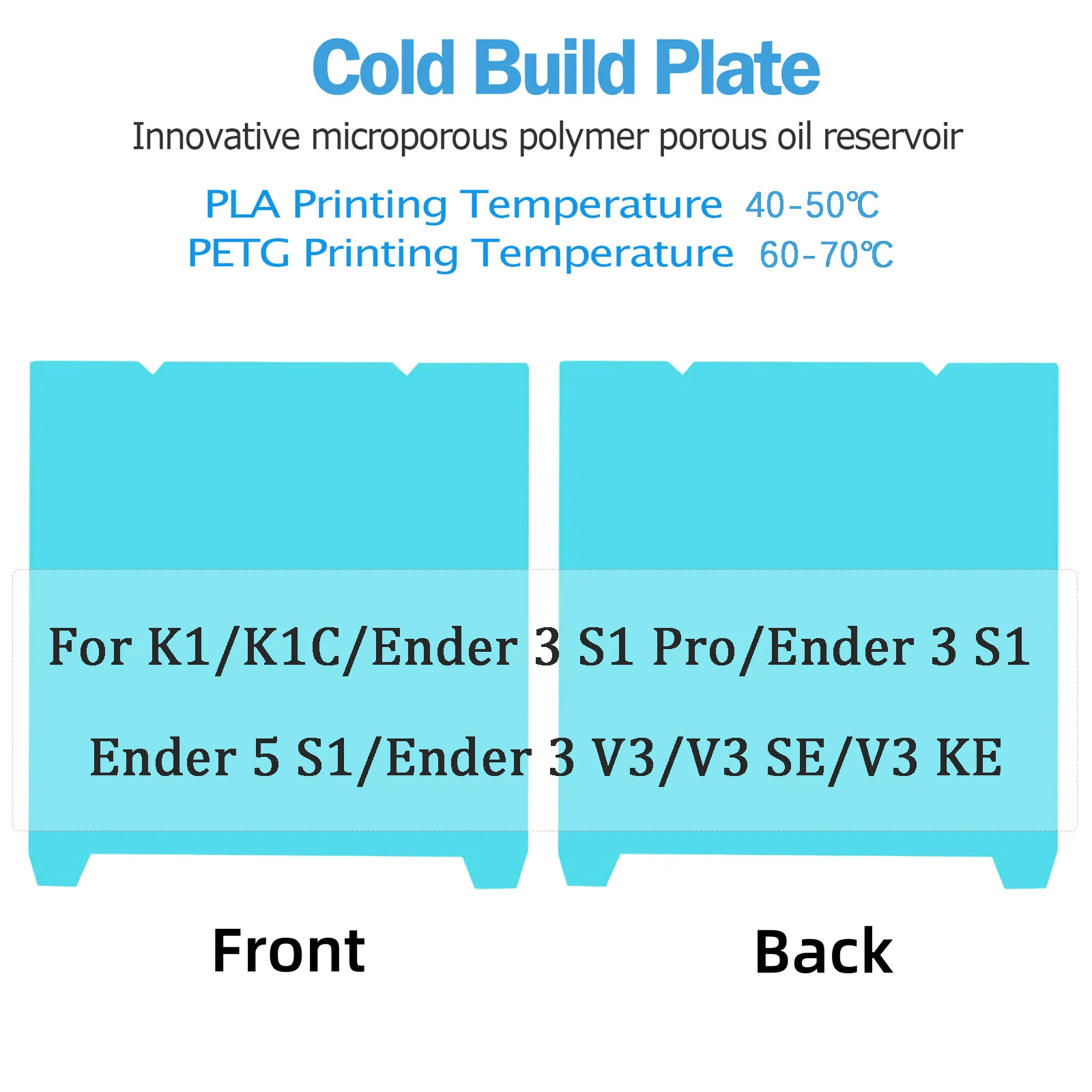 Gletscher-Kaltplatte für Bambu Lab H2D H2S A1 P1 X1C P2S H2C Coole Bauplatte für Anycubic Kobra S1 Creality K1 Ender 3 Kobra 3