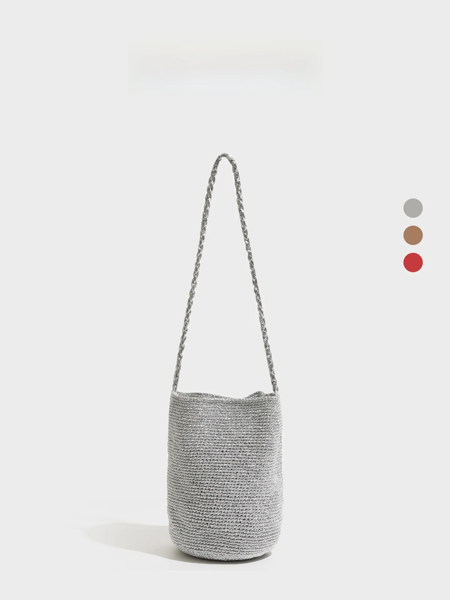 

Handcrafted Orange Girl Bucket Bag Women's Silver Shoulder Bag Casual Chic Style 2026 New Summer Fashion Tote Bag