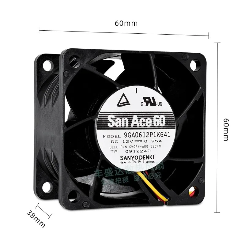 Nuova ventola di raffreddamento per Sanyo 9GA0612P1K641 6038 12V 0.95A Ventola di raffreddamento del case del server 6CM 60 * 60 * 38MM