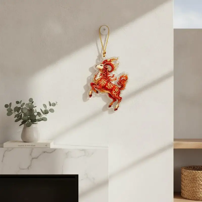 2D Acrylic Goat Hanging Ornament Spring Festival Souvenir Unique Design for Home New Year Party Decoration