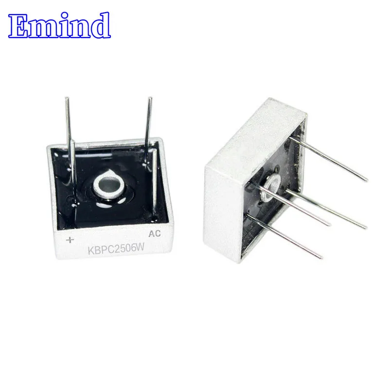 3/10/20/50/100Pcs KBPC2506W Bridge Rectifier DIP-4 Square Bridge 25A/600V GBU Footprint Bridge Stack Cutable Feet