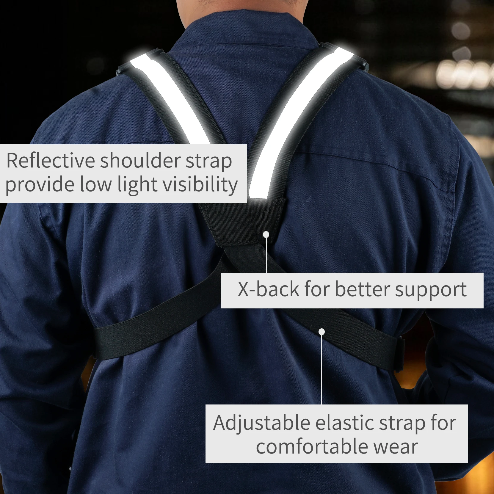 KUNN Radio Harness dengan Tali Reflektif, Micro Rig Harness Chest Pack Rompi Taktis Tas Sarung Radio