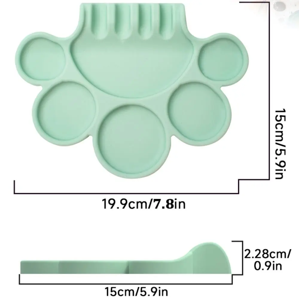 لوحة طلاء من السيليكون سهلة الغسل، صينية توزيع الصباغ بتصميم مقصورة مع حامل قلم، صينية لوحة، لوازم الرسم