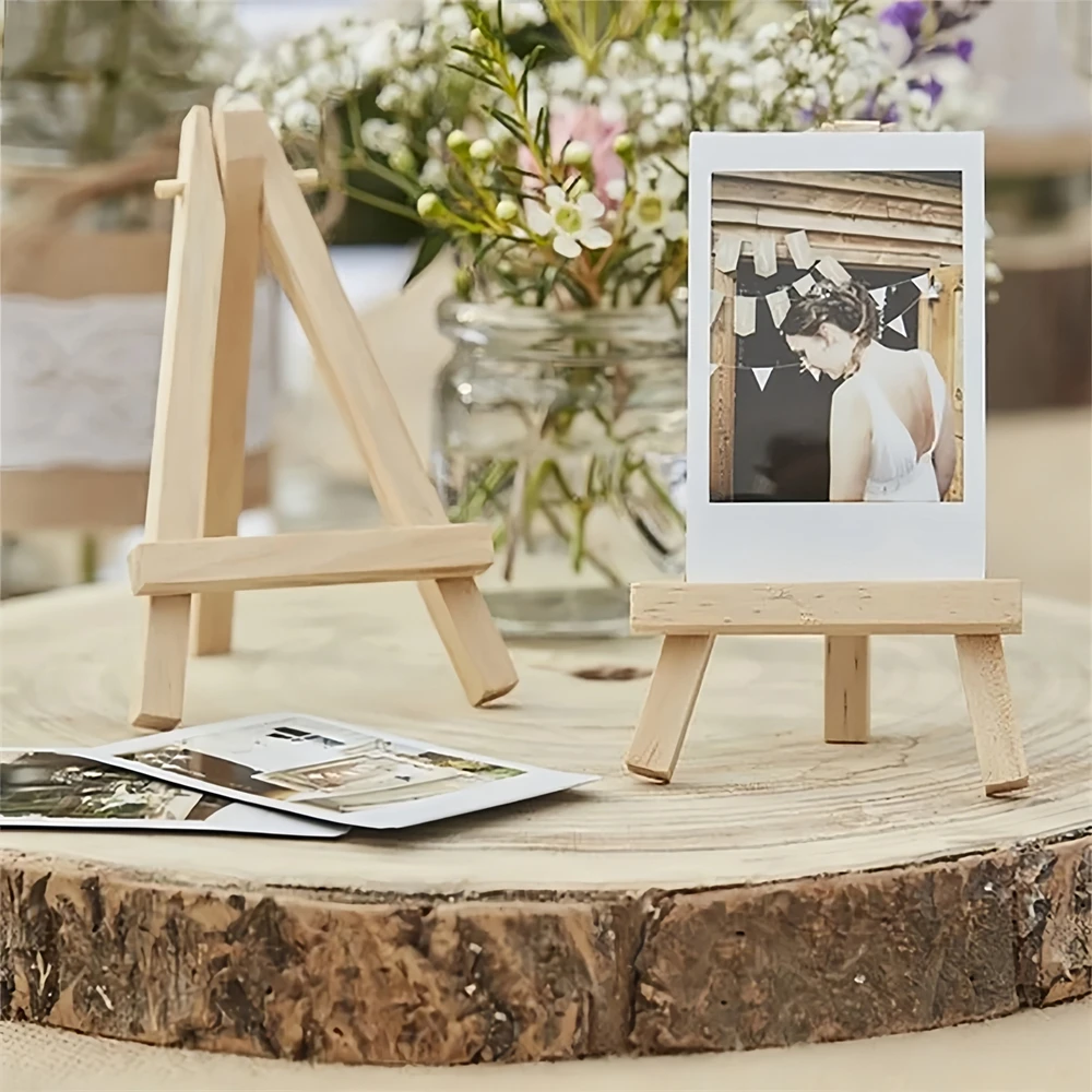 Mini trépied en bois réglable, 3 tailles, cadre photo en bois naturel pour décoration de table de mariage, présentoir d'art et d'artisanat, décoration de bureau à domicile