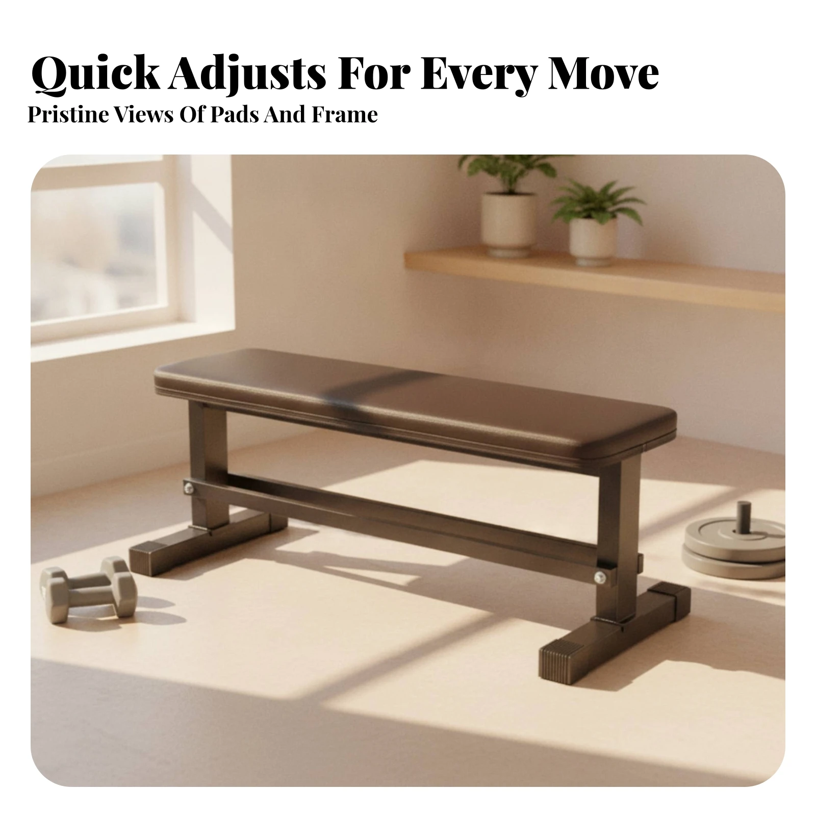 Flat Dumbbell Bench Stable Flat Bench with Padded Top Furniture Compact for Fitness Enthusiasts