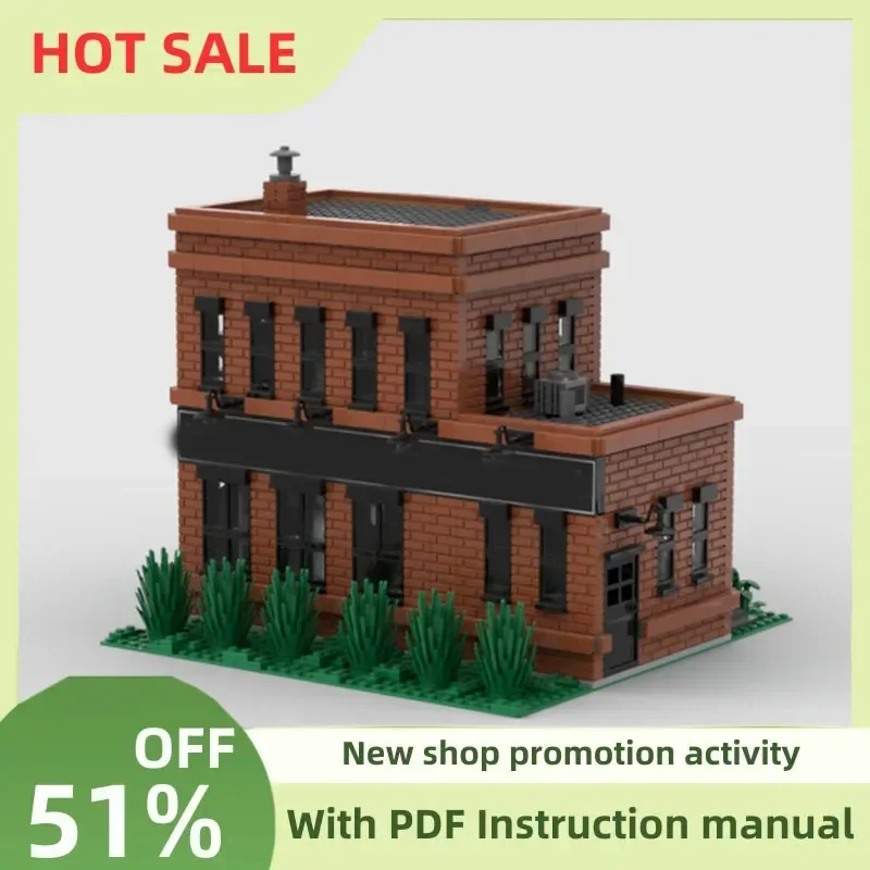 New City Hot Selling Street View Moc Modular Pressed Steel Factory Model Custom Puzzle Diy Creative Ideas Kid Toy Birthday Gift