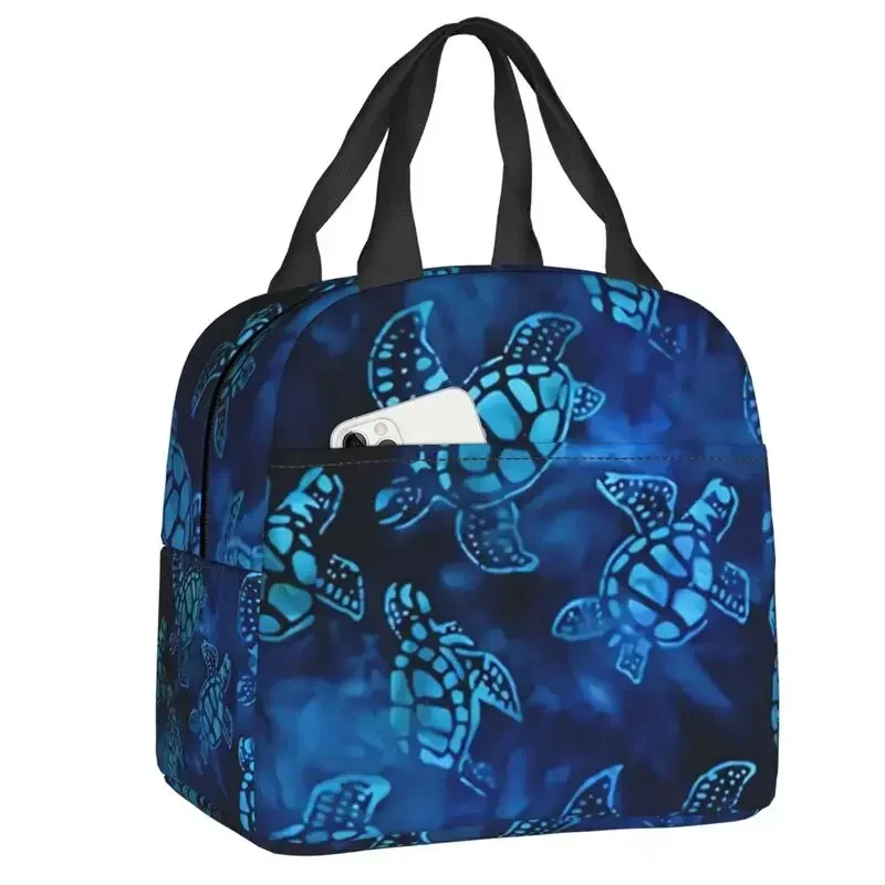 Ocean Turtles Fish Seahorse Lunch Box for Women Thermal Cooler Food Insulated Lunch Bag School Children Picnic Tote Bags