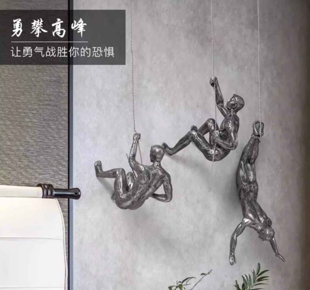 

Retro American Industrial Rock Climbing Art Pendant - Creative Small Character Background Wall Decoration