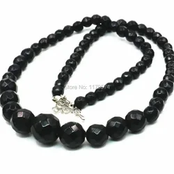 6-14mm Accessories Black Onyx Tower Necklace Chain Women Girls Christmas Gifts Stone DIY Faceted Fashion Jewelry making Design