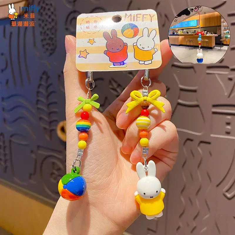 Breloczek Miffy Kawaii Królik Miffy Mini Lalka Zawieszka Plecak Uczniowski, Ozdoba do Torebki Dziewczęcej Łańcuszek do Telefonu Komórkowego dla Zakochanych