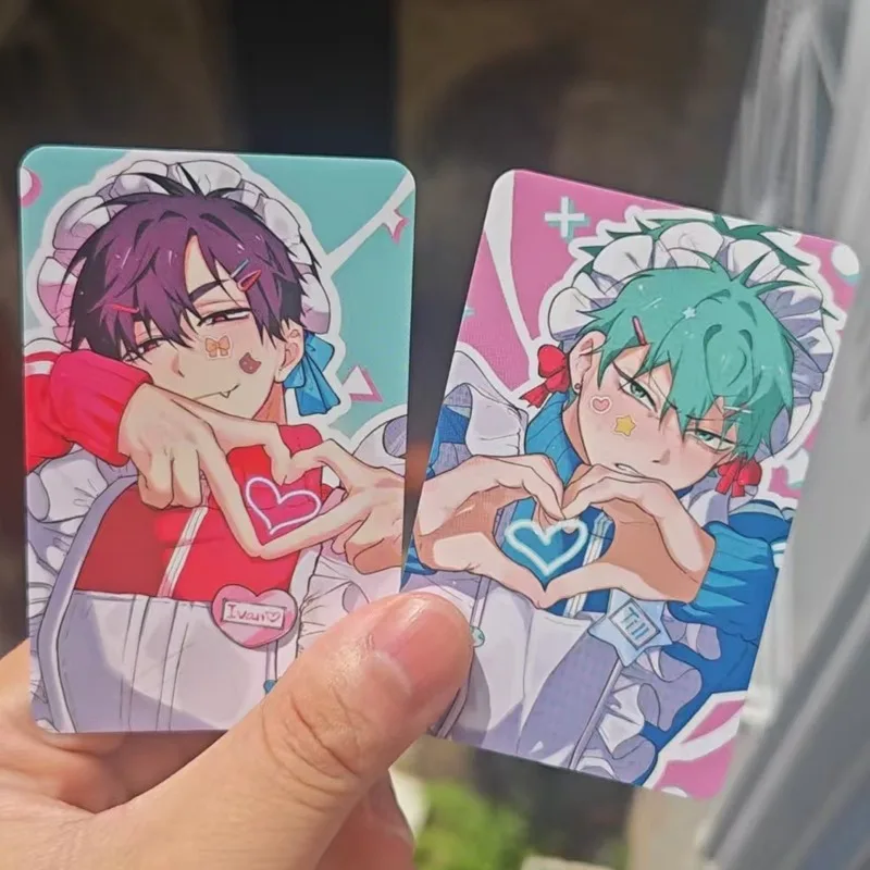 2Pcs/Set 2025 Maid Dress Up Alien Stage TV Anime Card Ivan Till Cosplay Rounded Corners LOMO Card Postcard Christmas Gift