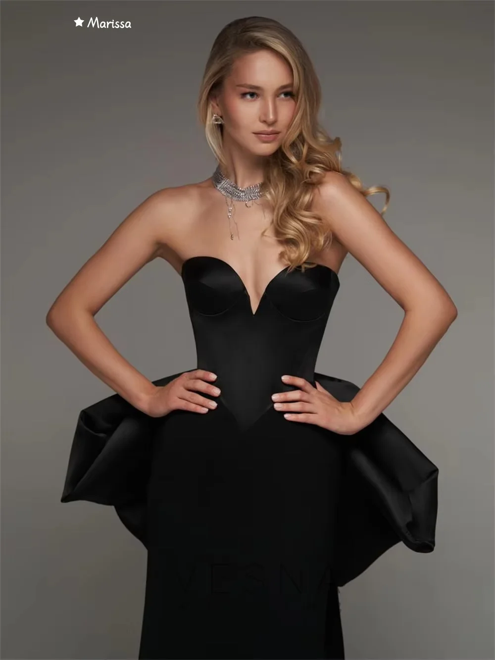 Marissa feito sob encomenda vestidos de festa elegantes para casamento mulher volta arco vestido de noite feminino cauda de peixe fora do ombro preto baile de formatura