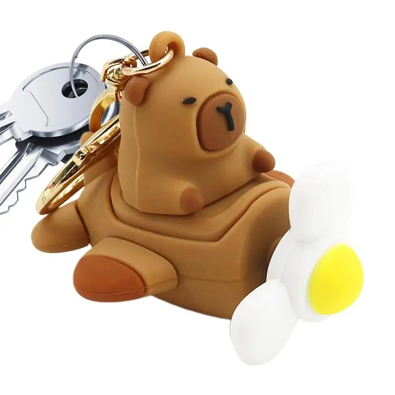 Cute Capybara Keychain Animal Keychain Night Light Decor Capybara Styling Keychain Decoration for Backpack Mobile Phones Bags