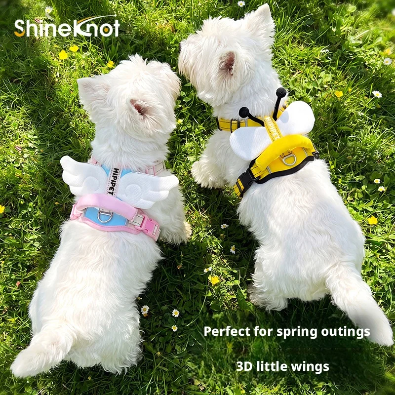 SHINEKNOT Pet Chest Back Traction Dog Rope Small Dog Cute Outdoor Adjustable Explosion proof Rush Pet Dog Rope Dog Chain