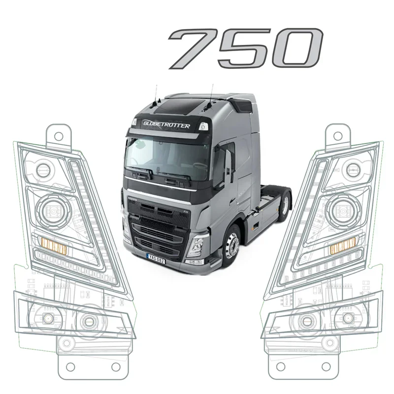 LED Lighting System Running Water Headlights Upgrade Light for 1/14 Tamiya RC Truck Tipper for VOLVO FH16 750 56360 56362 Car