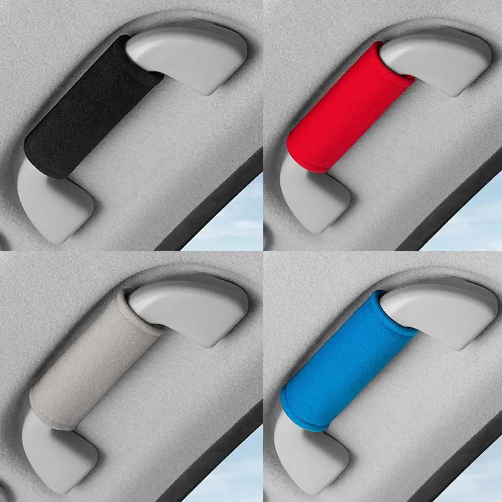 Car Roof Armrest Soft Suede Cover Auto Interior Pull Handle Protection Gloves Covers Tools Accessories Handle Ceiling Prote C2R8