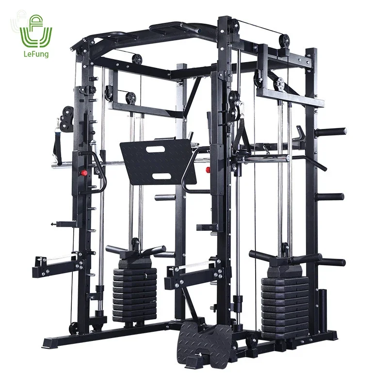 Smith Machine Multifunktionales Smith-Gerät, kommerzielle Fitness-Übungsausrüstung, Smith Machine Gym