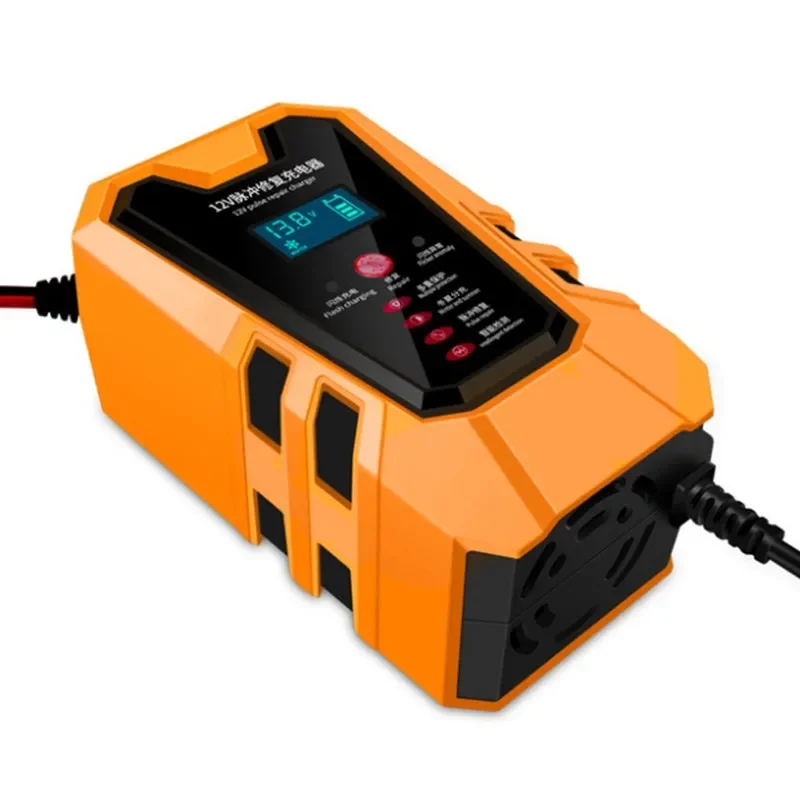 12V Pulse Repair 6A Fast Charge For Car/Motorcycle Lead-acid lithium Car Battery Charger LCD Display battery tester