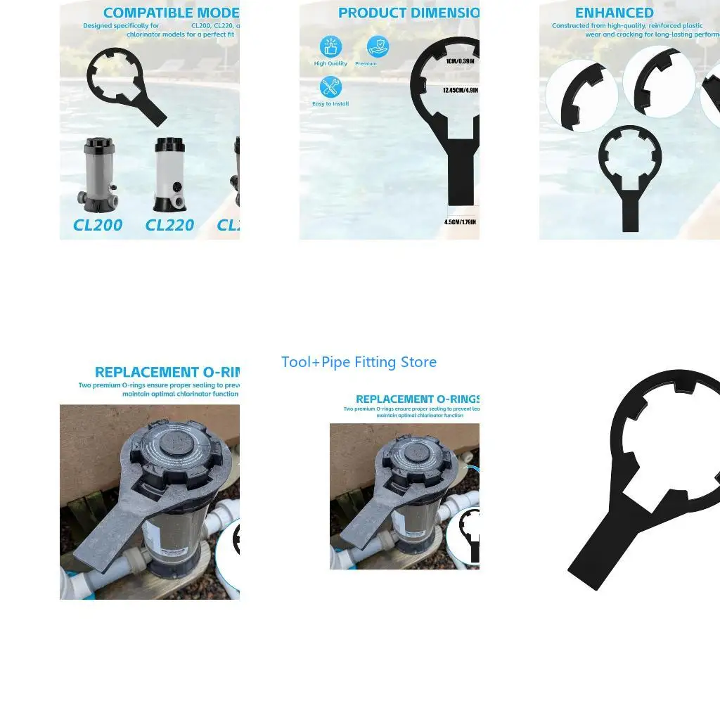 F92B Pool Chlorinator Cover Access Tool with Straight Handle, 30 Plastic Grip Head Opener for Lid Turning and Service Access in