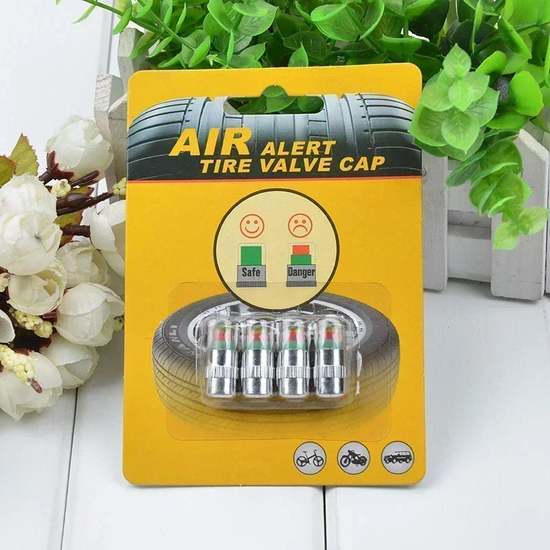 4pcs Car Tire Pressure Monitoring System Gauge Cap Sensor Indicator Anti-theft  Alert Air Pressure Gauge view 6