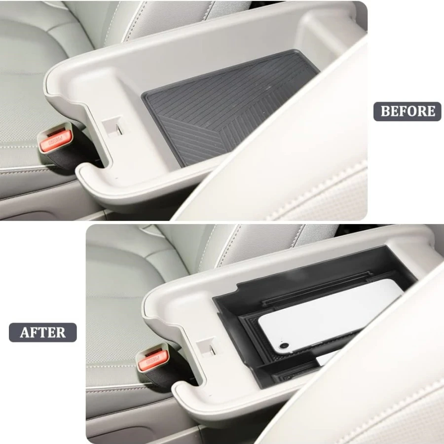 ABS Middenconsole Organizer Voor 2023 Hyundai IONIQ 6 Armsteun Opbergdoos Lade met Rubberen Trim IONIQ 6 SE SEL Limited Accessoire